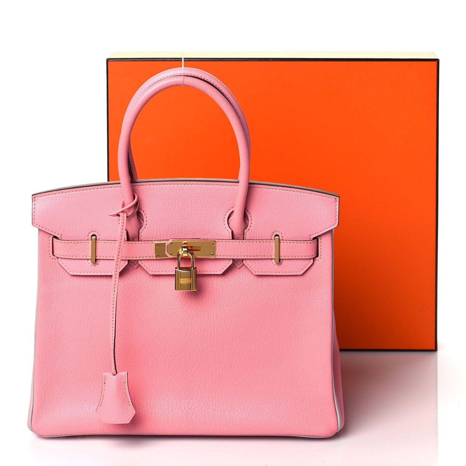 Hermes Chevre de Coromandel Horseshoe Birkin 30 Rose Confetti Gris Perle 11 of 11