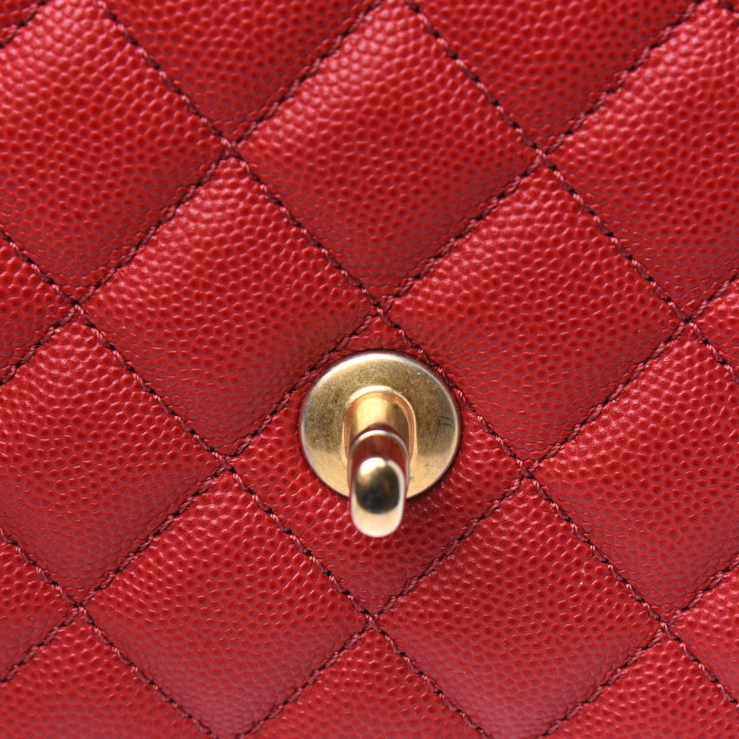 Chanel Caviar Lizard Embossed Quilted Mini Coco Handle Flap Red 11 of 19