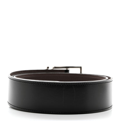 Hermes Box Togo Nathan 40 Belt 90 36 Black Chocolate 2 of 6