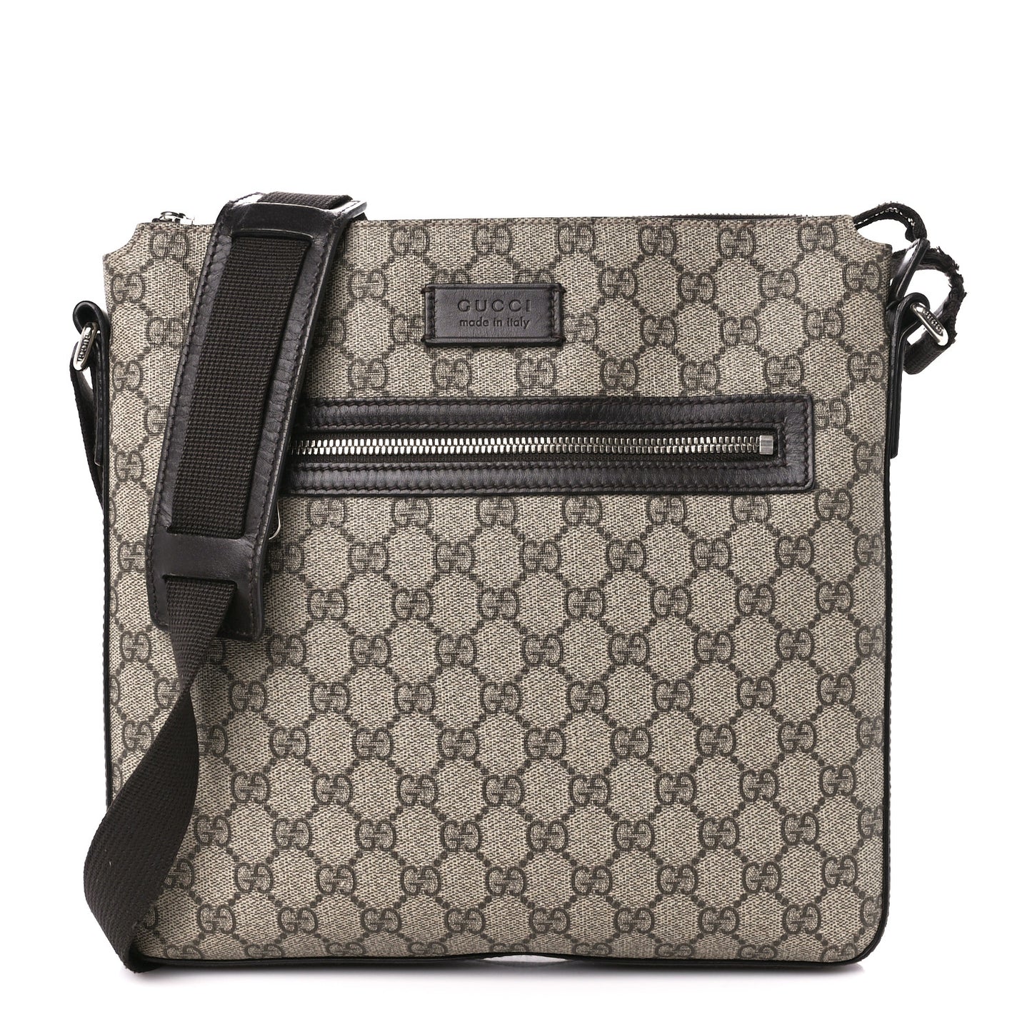 GG Supreme Monogram Flat Messenger Bag Black