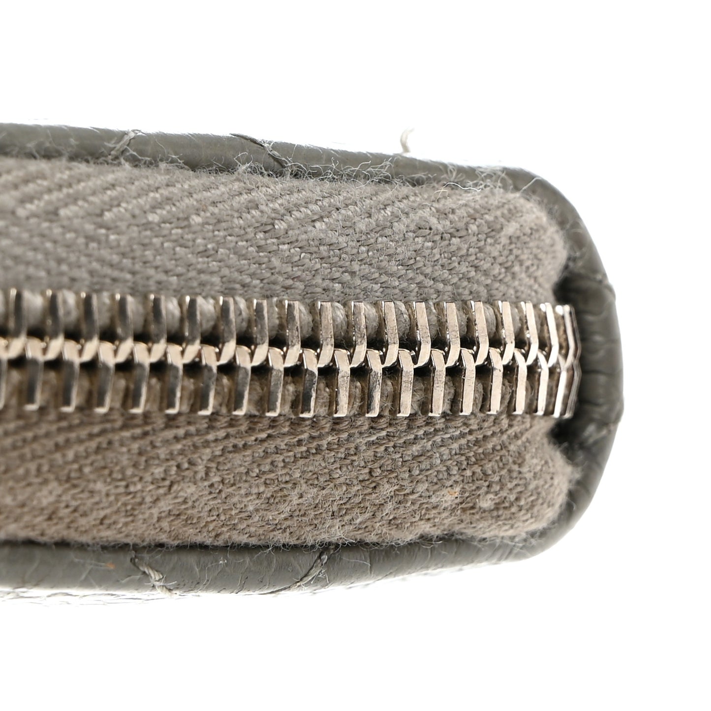 Caviar Quilted Large Gusset Zip Around Wallet Grey