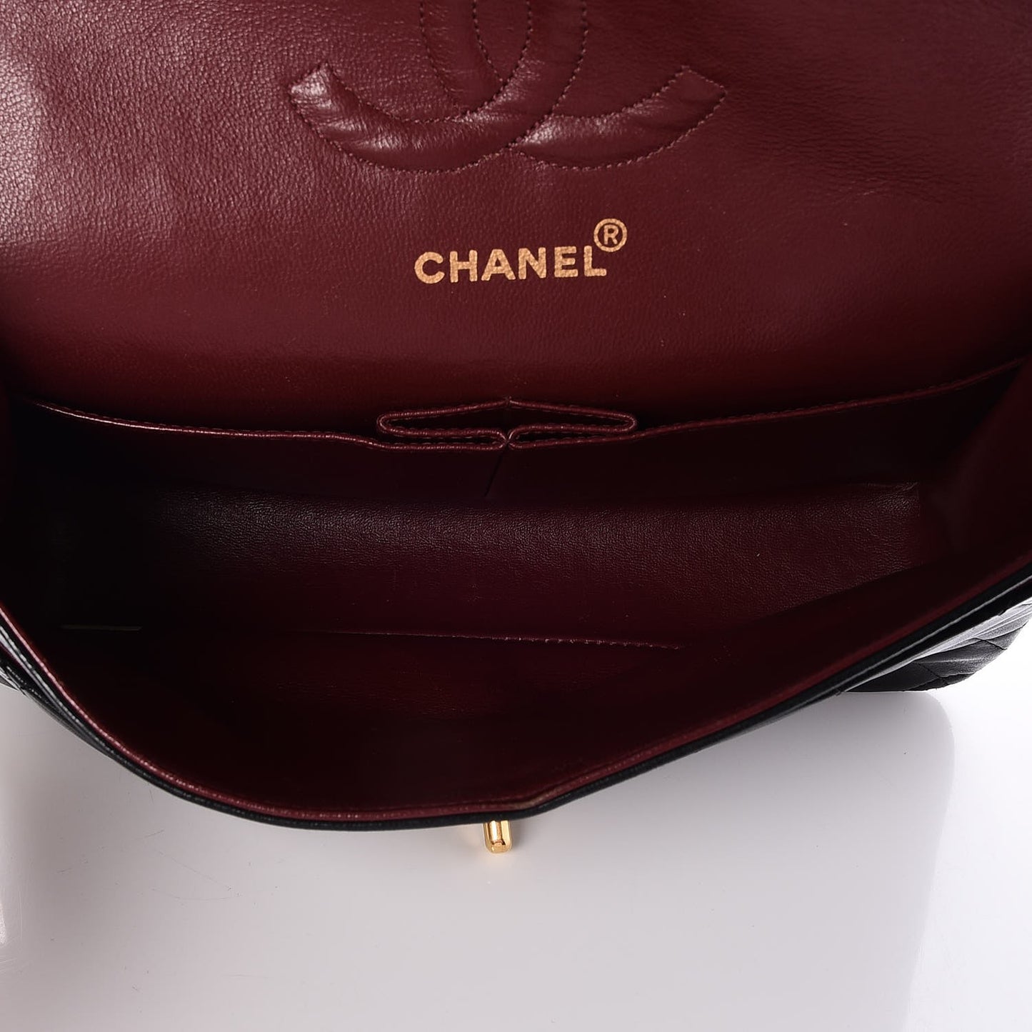 Lambskin Quilted Medium Double Flap Black