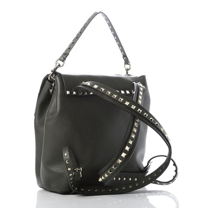 Valentino Garavani Grained Calfskin Rockstud Backpack Dark Green 2 of 7