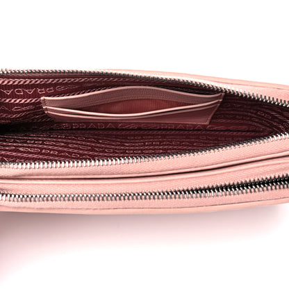 Prada Nappa Impunture Diagramme Mini Double Zip Chain Crossbody Bag Orchidea 5 of 16