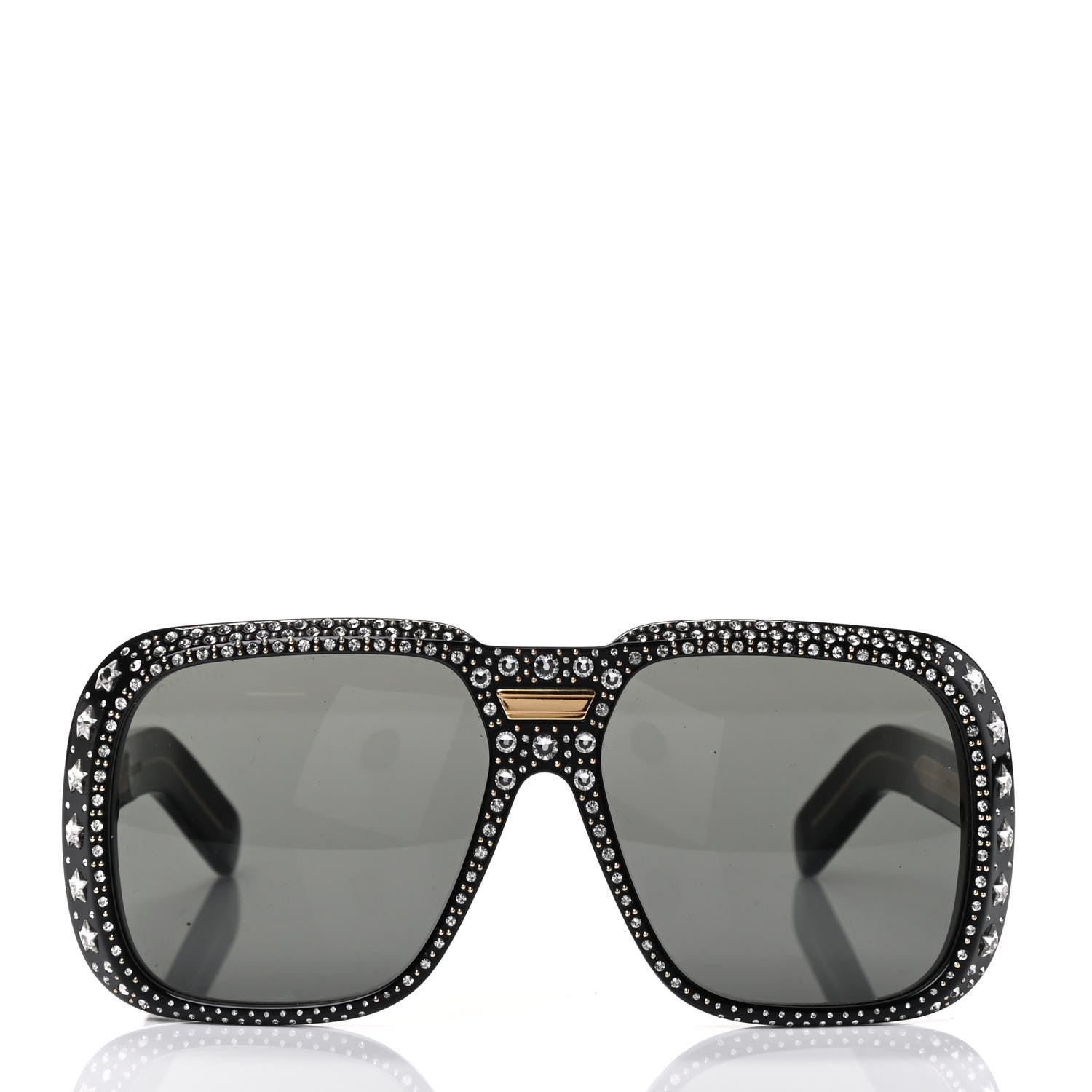 Gucci X DAPPER DAN Acetate Crystal Sunglasses GG0427S Black 2 of 6