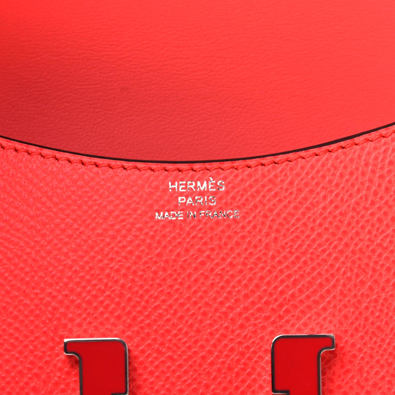 Hermes Epsom Enamel Constance Slim Wallet Rouge de Coeur Rubis 7 of 9
