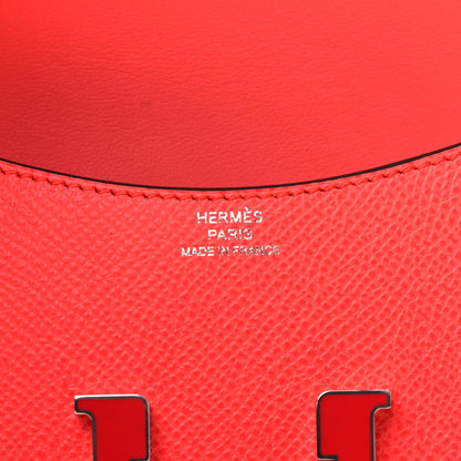 Hermes Epsom Enamel Constance Slim Wallet Rouge de Coeur Rubis 7 of 9