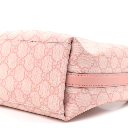 Gucci GG Supreme Monogram Emblem Mini Bucket Bag Pink 8 of 9