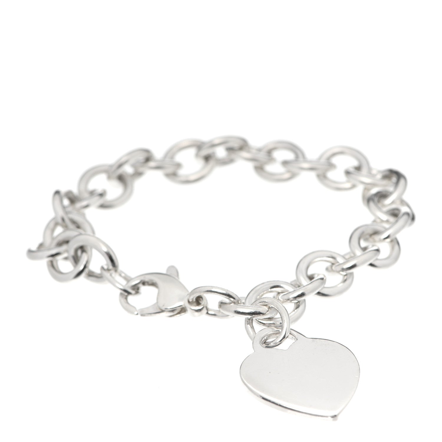 Tiffany Sterling Silver Heart Tag Charm Bracelet 1 of 4