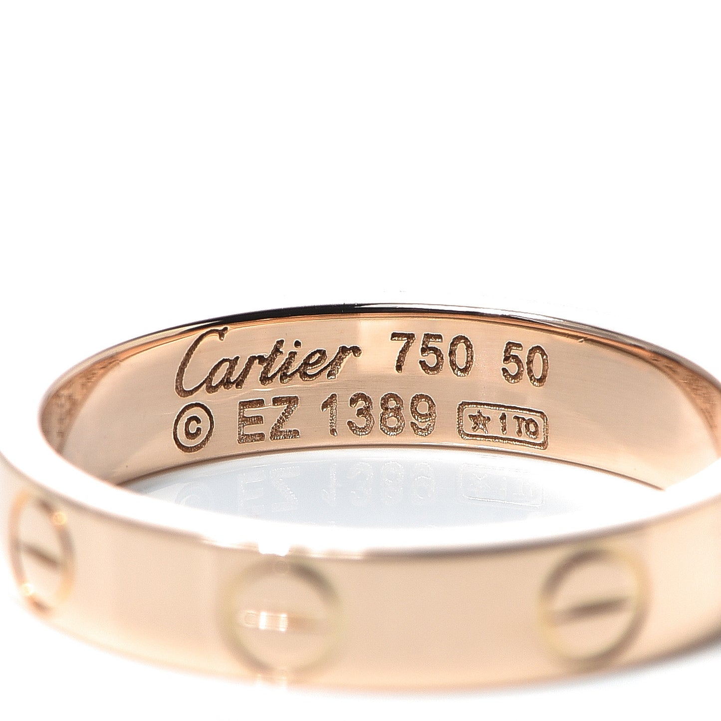 18K Pink Gold 3.5mm LOVE Wedding Band Ring 50 5.25