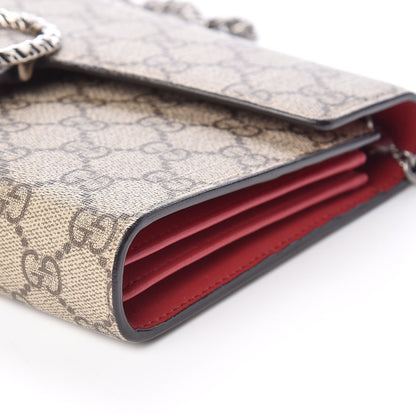 Gucci GG Supreme Monogram Mini Dionysus Chain Wallet Beige Vulcanic Red 9 of 10