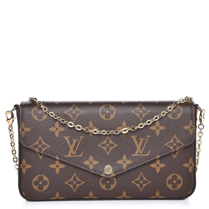 Louis Vuitton Monogram Pochette Felicie Chain Wallet Fuchsia 1 of 10