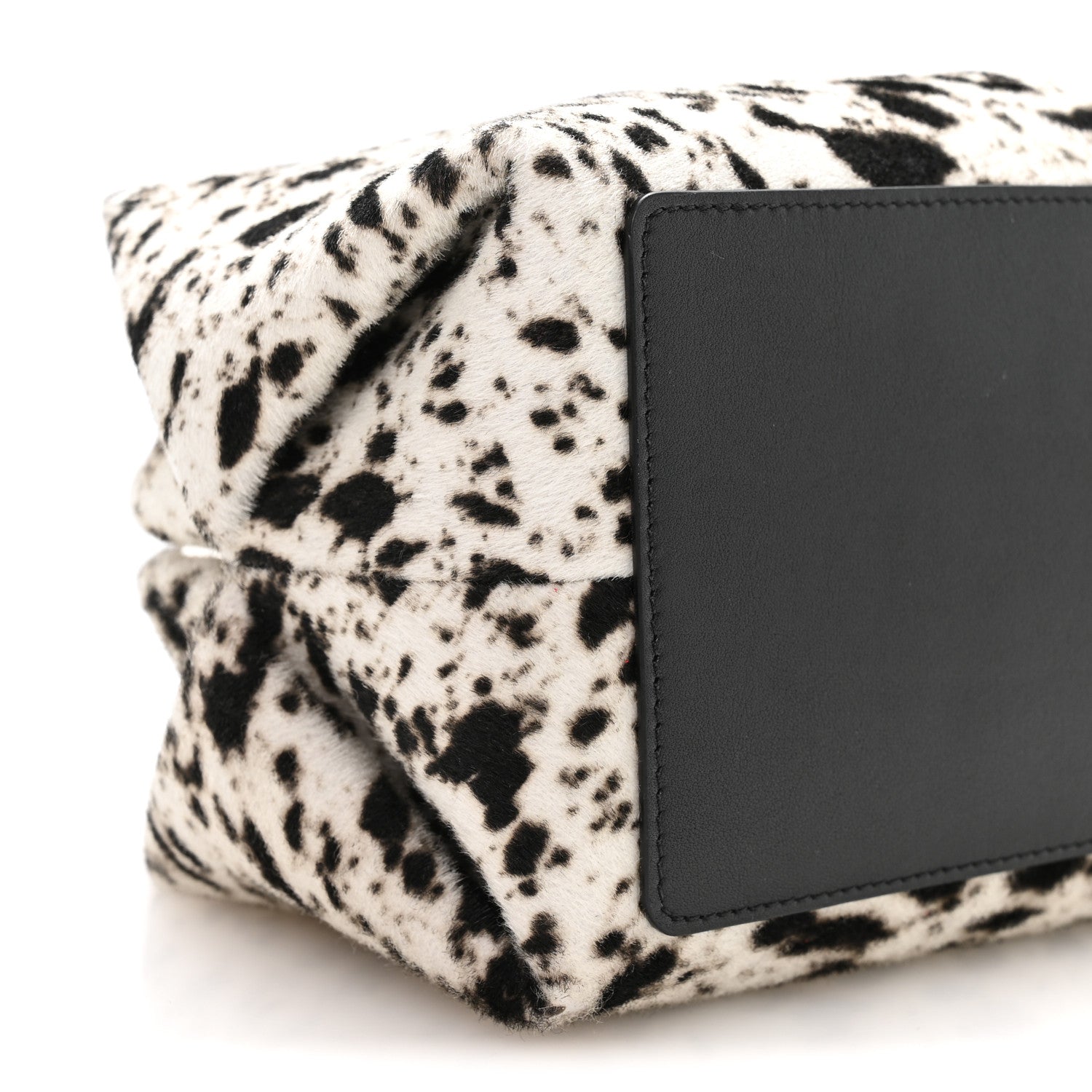 Chanel Lambskin Pony Hair Printed Clutch With Chain Black White 9 of 11