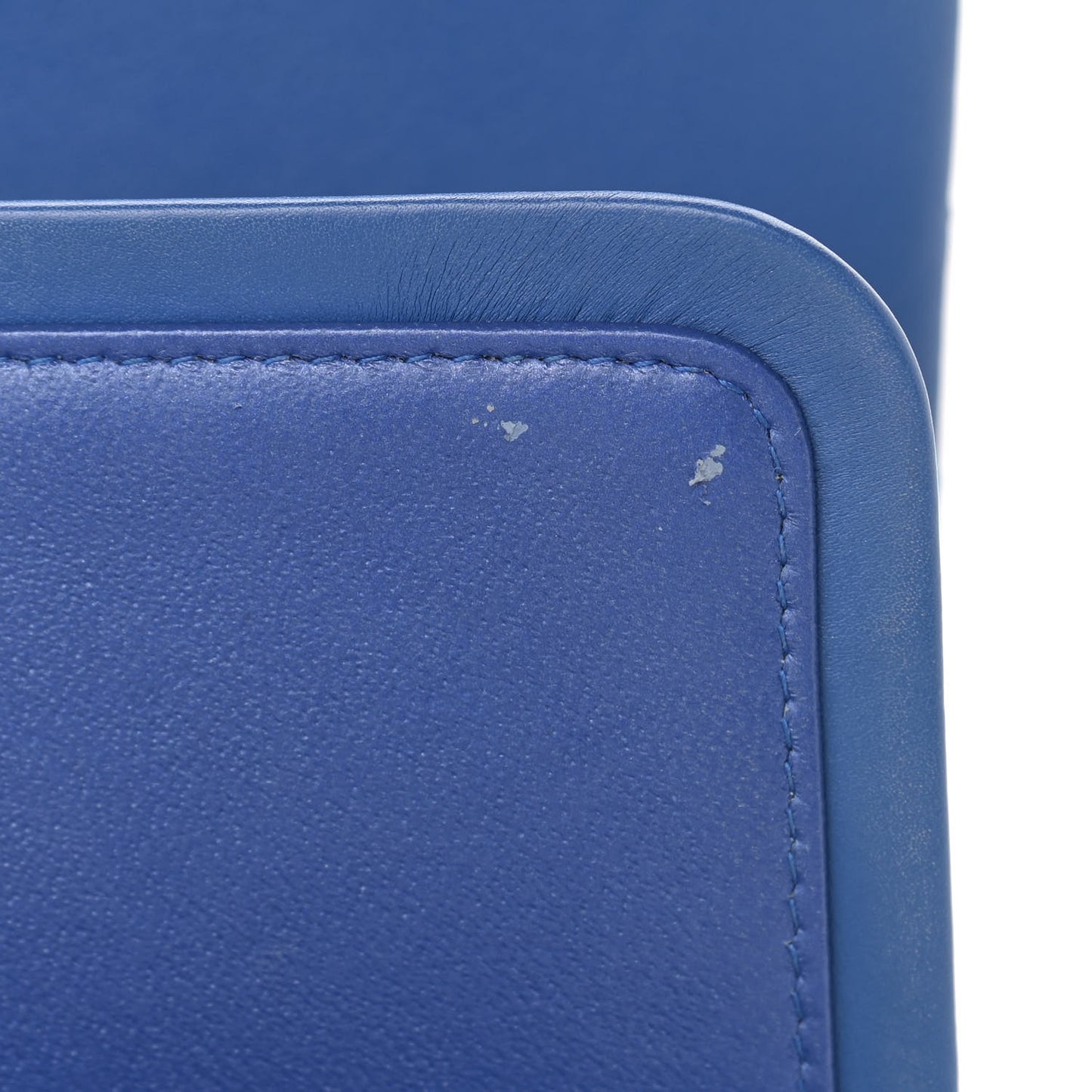 Patent Quilted Jumbo Double Flap Blue