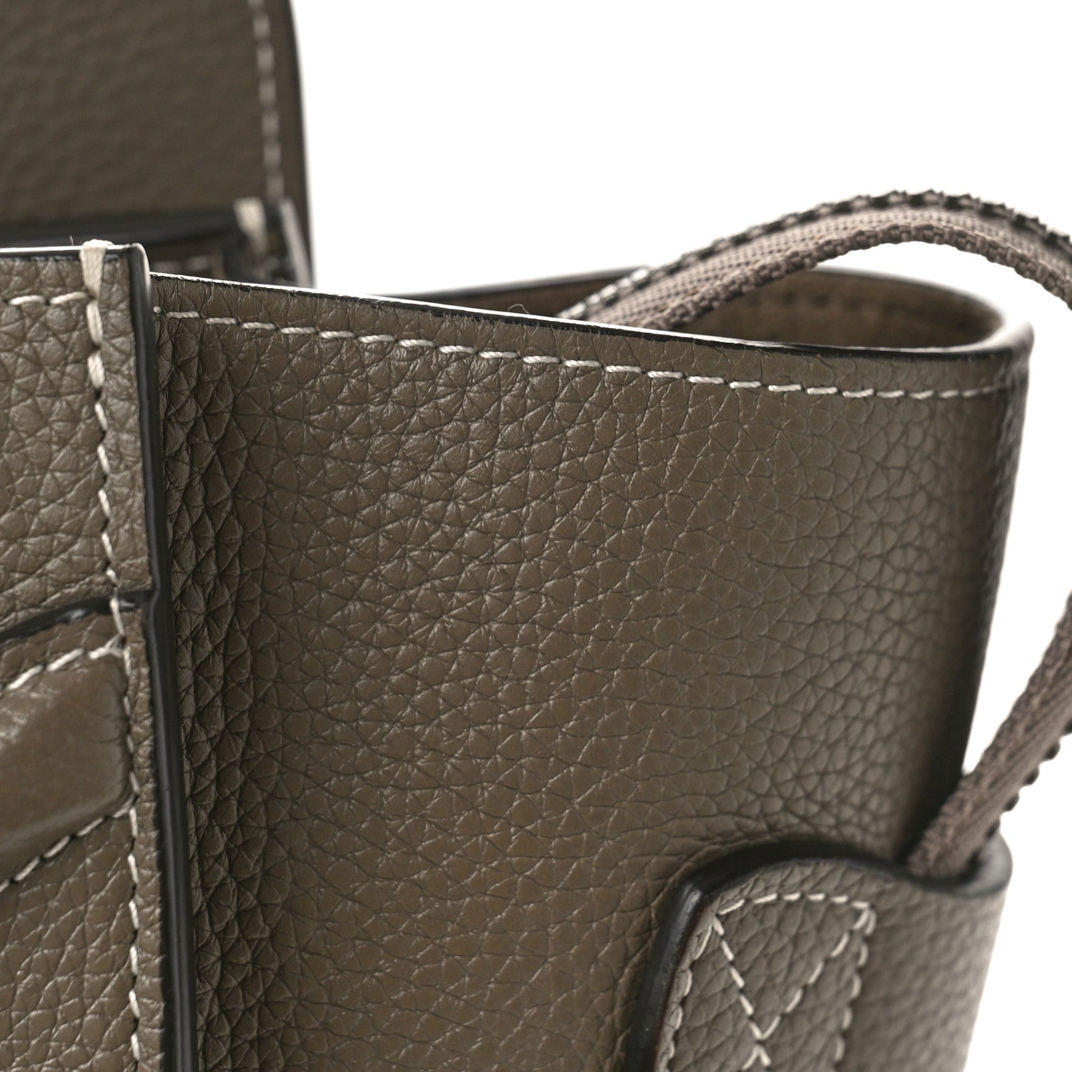 Celine Drummed Calfskin Micro Luggage Souris 5 of 8