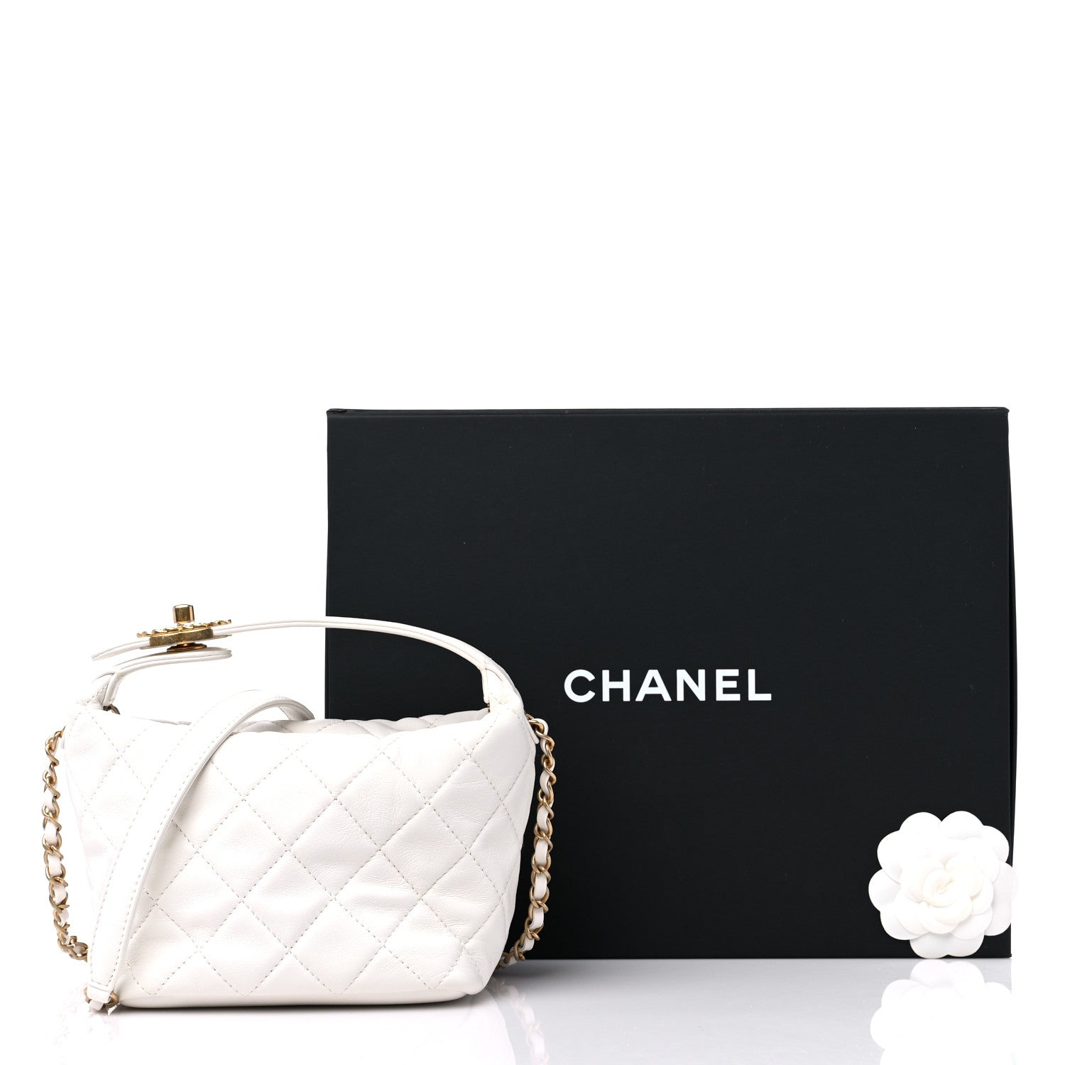 Chanel Lambskin Quilted Small Perfect Meeting Hobo White 10 of 10