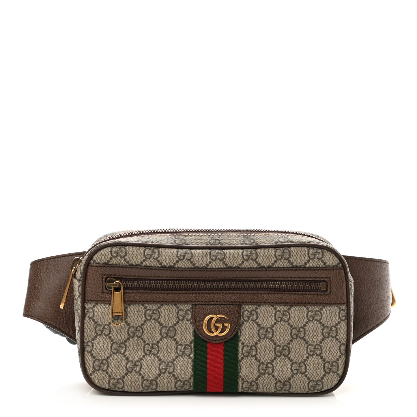 Soft GG Supreme Monogram Medium Ophidia Belt Bag Dark Brown