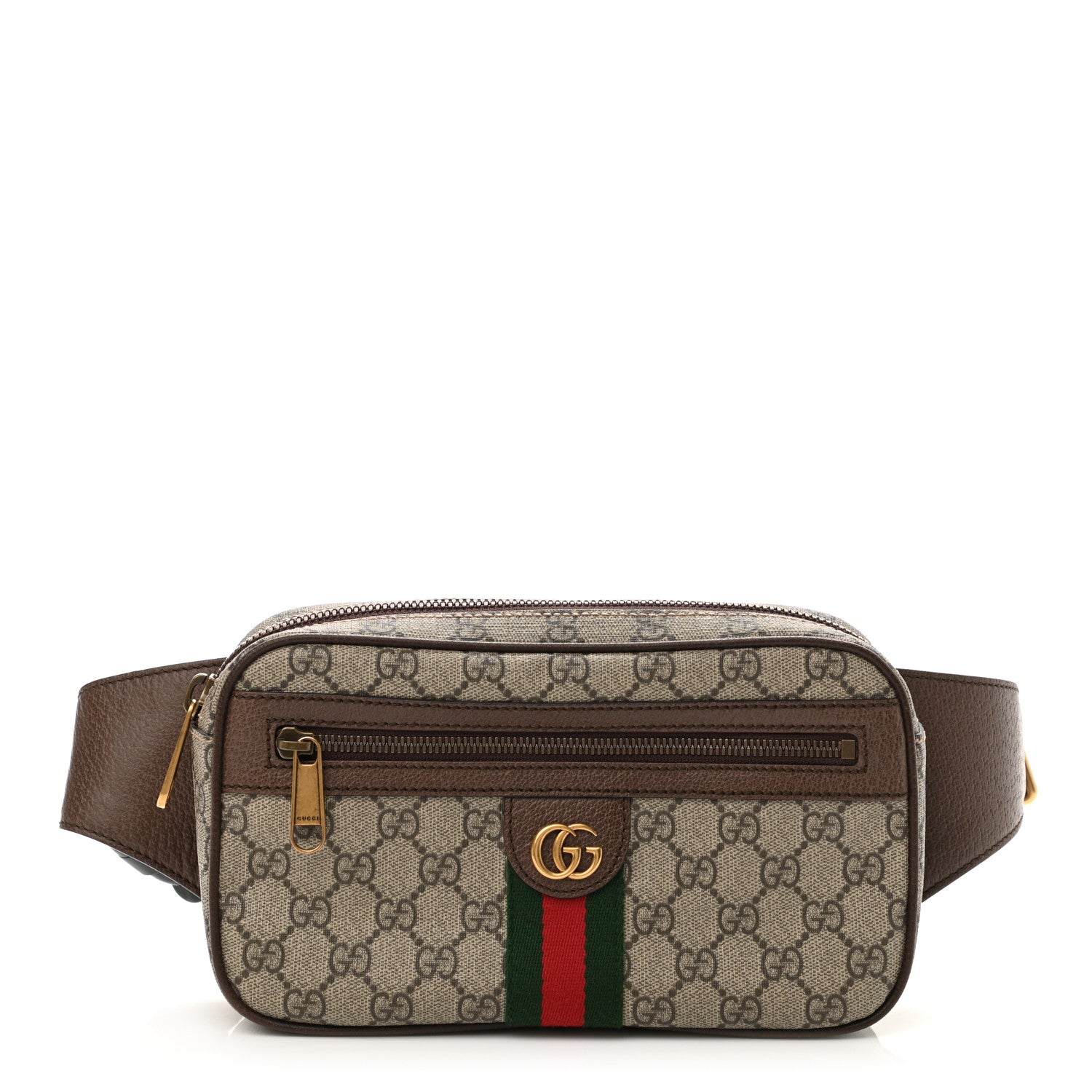Gucci Soft GG Supreme Monogram Medium Ophidia Belt Bag Dark Brown 1 of 10