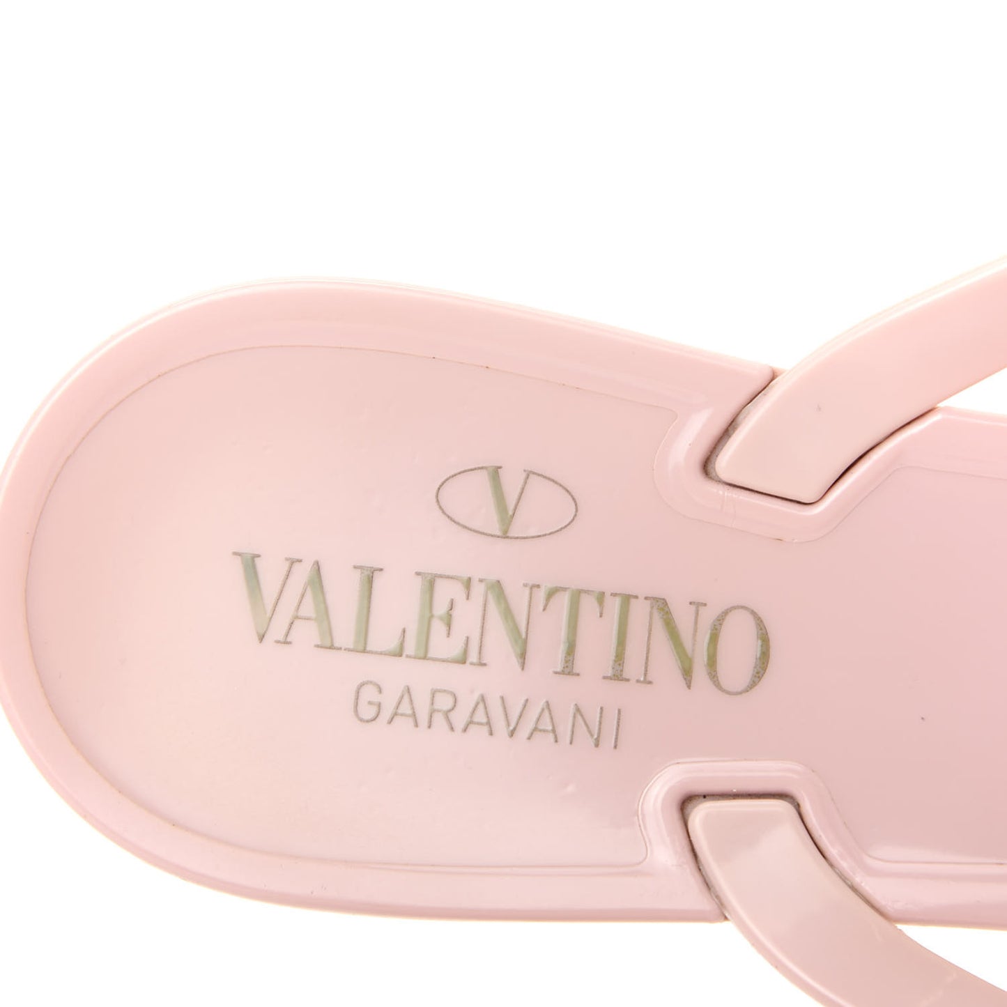 PVC Jelly Rockstud Bow Thong Sandals 40 Water Rose