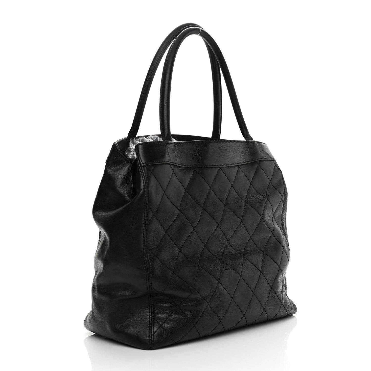 Chanel Lambskin Quilted Shopping Tote Black 2 of 14