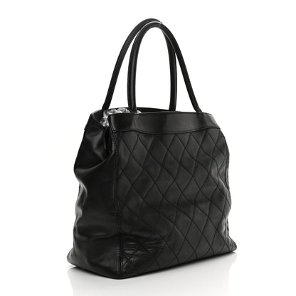 Chanel Lambskin Quilted Shopping Tote Black 2 of 14