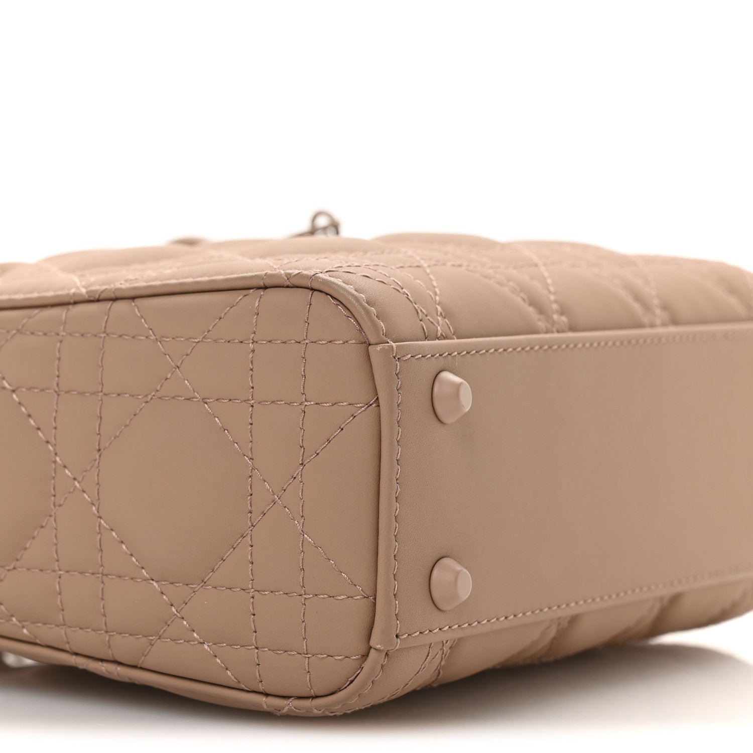 Christian Dior Ultra Matte Calfskin Cannage Mini Lady Dior Light Beige 9 of 11