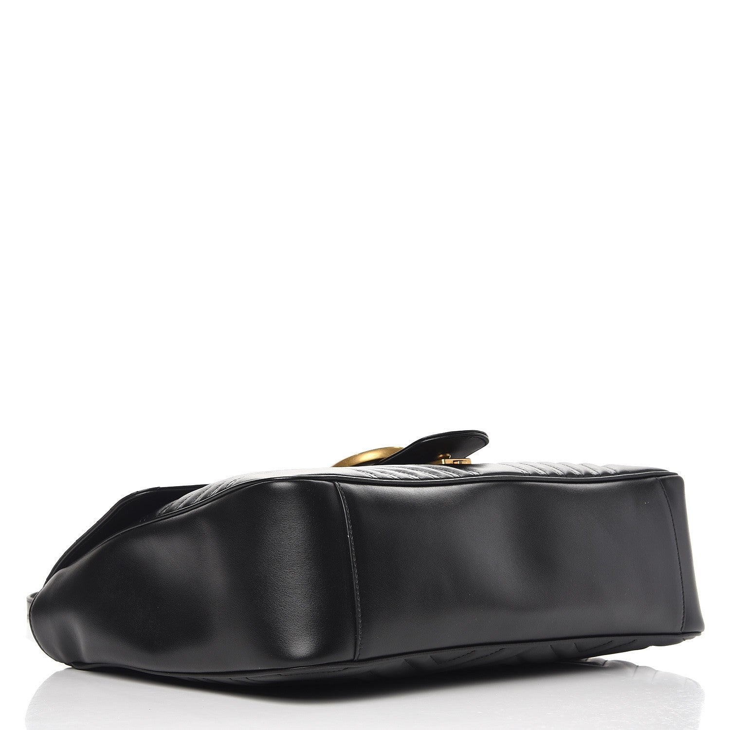 Gucci Calfskin Matelasse Large GG Marmont Shoulder Bag Black 5 of 8