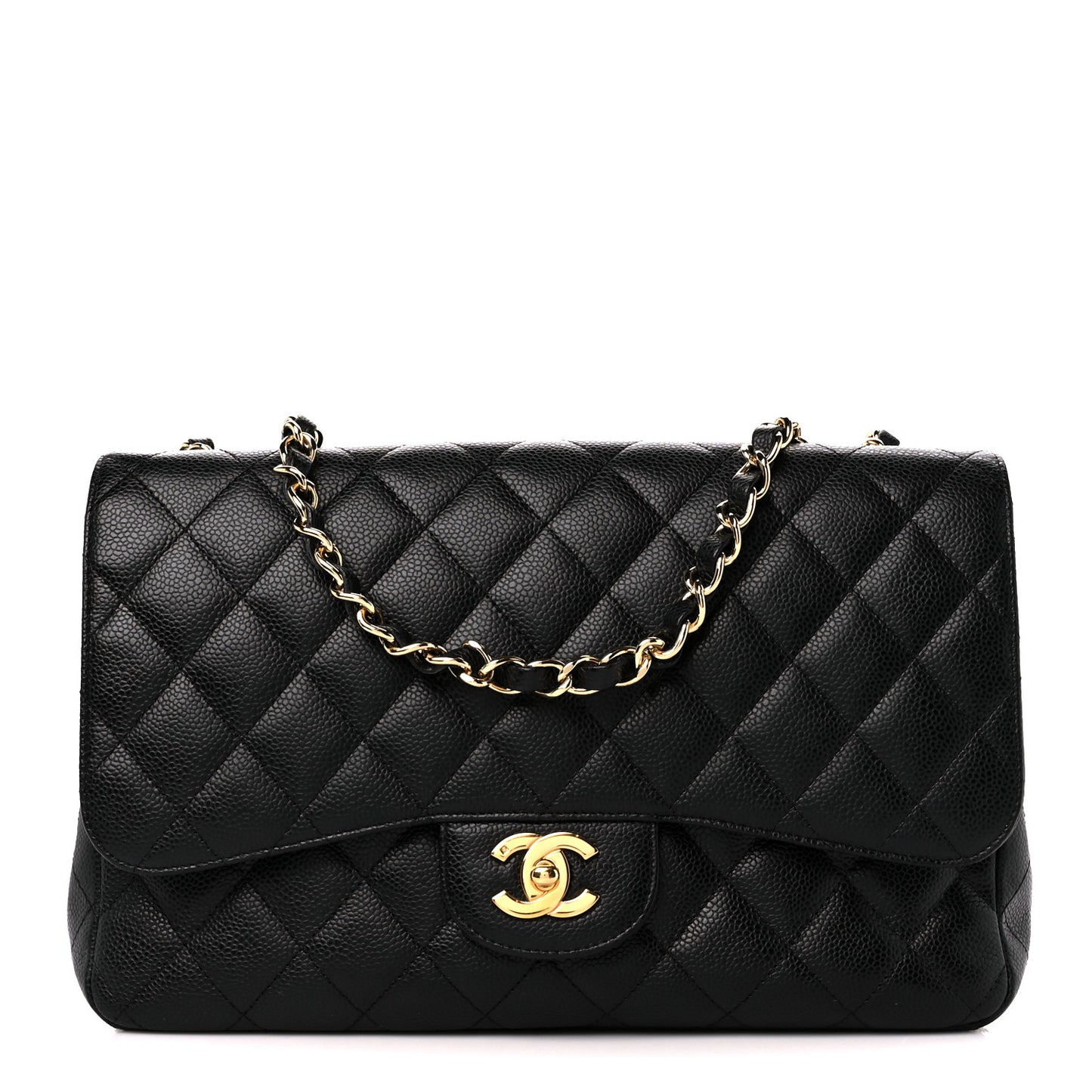 Caviar Quilted Jumbo Single Flap Black