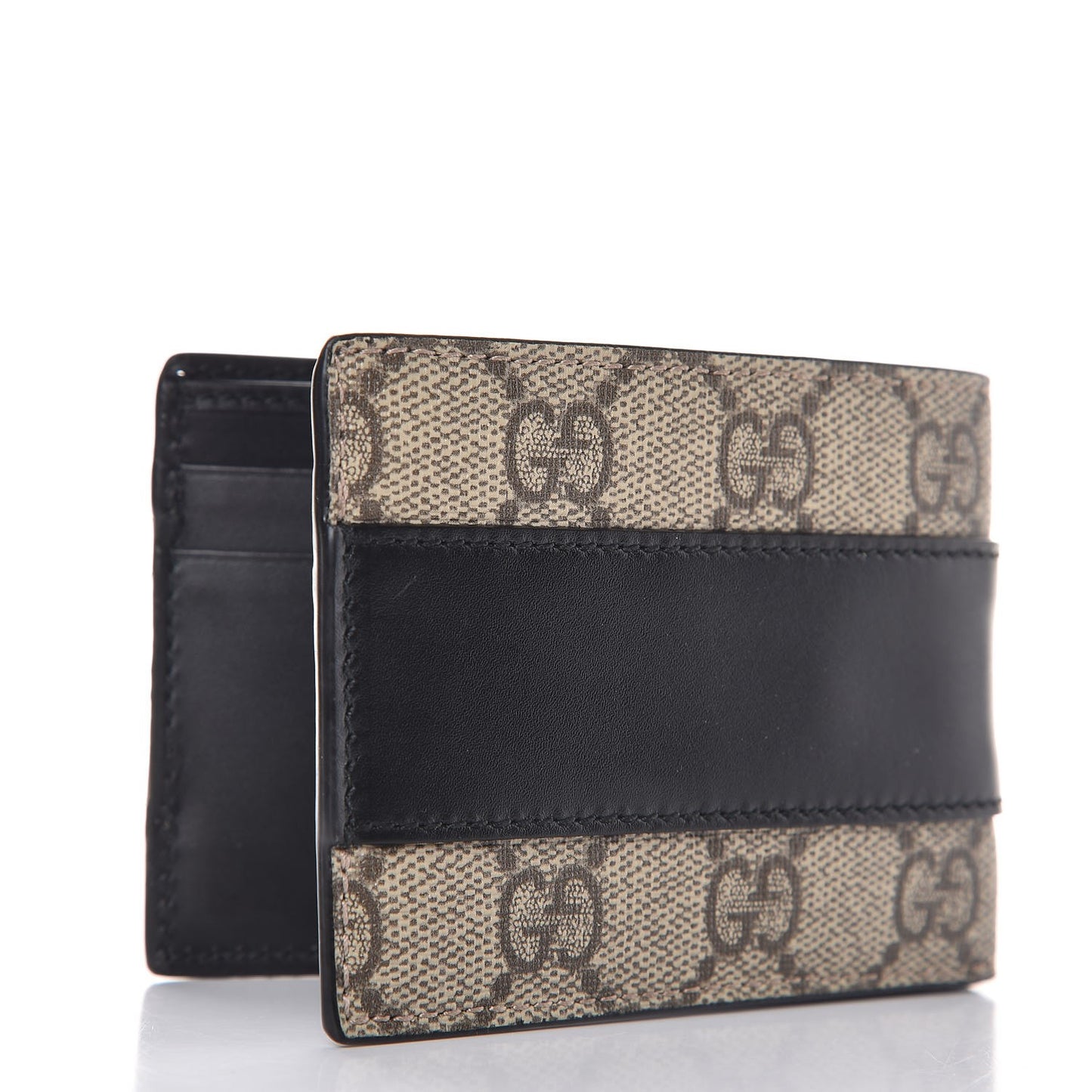 GG Supreme Monogram Bi-Fold Wallet Black