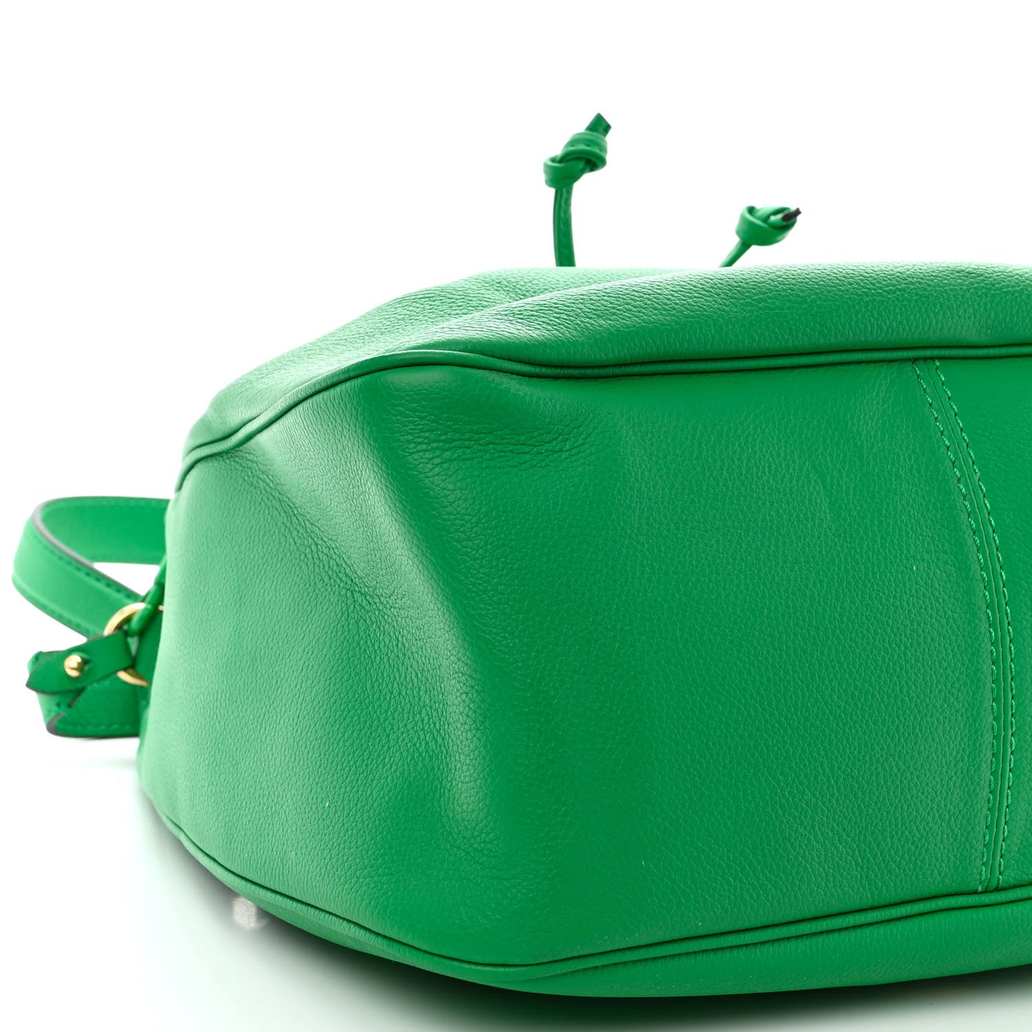 Grained Calfskin La Medusa Bucket Bag Green