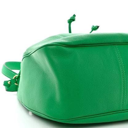 Versace Grained Calfskin La Medusa Bucket Bag Green 9 of 10