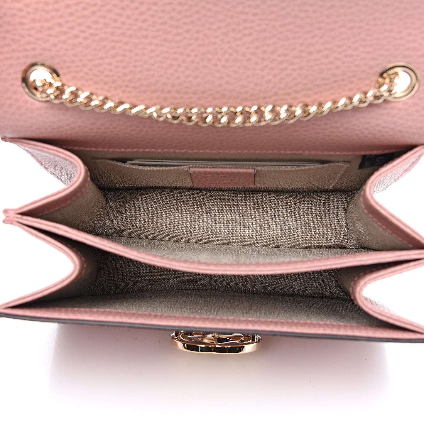 Dollar Calfskin Small Interlocking G Shoulder Bag Soft Pink
