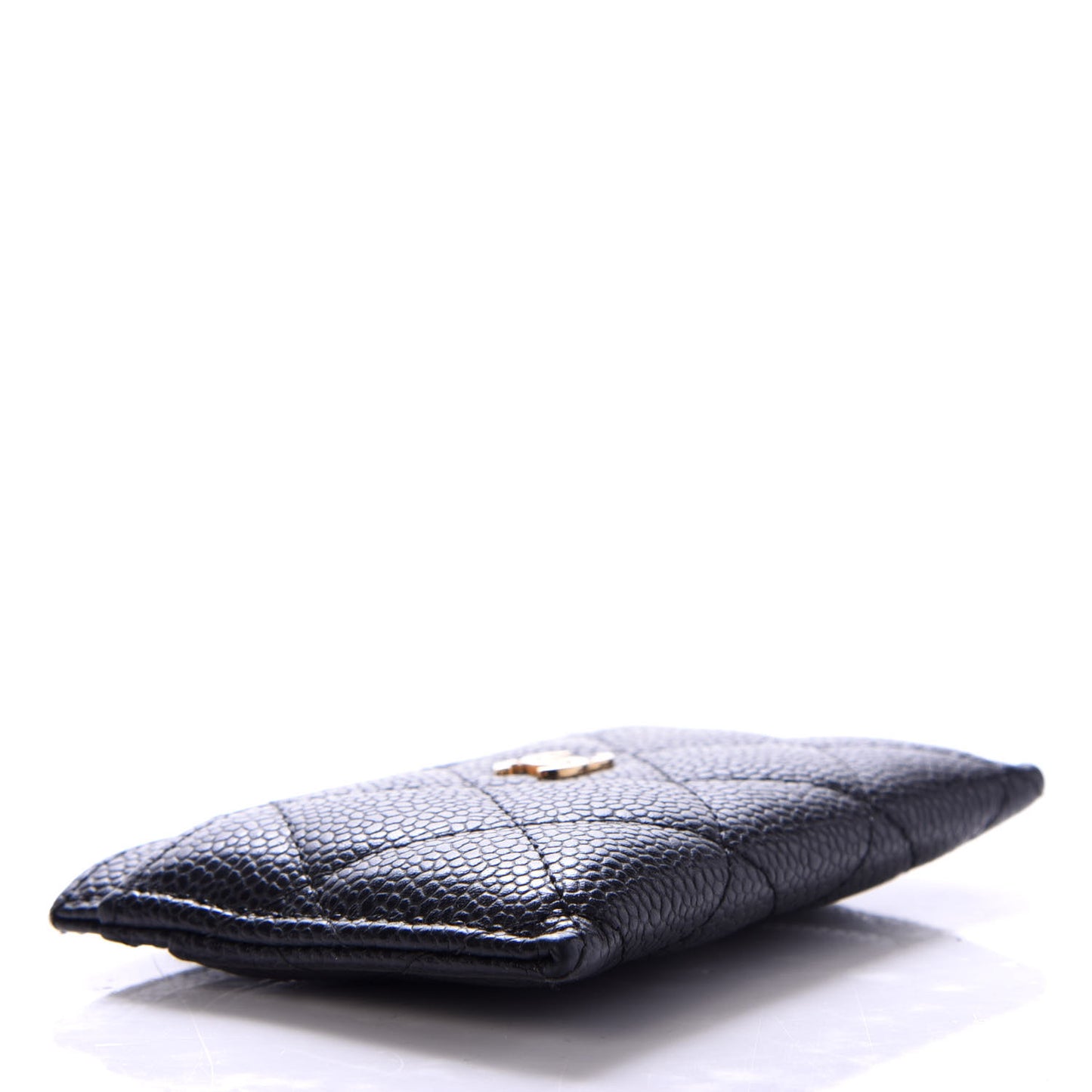 Caviar Quilted Card Holder Black