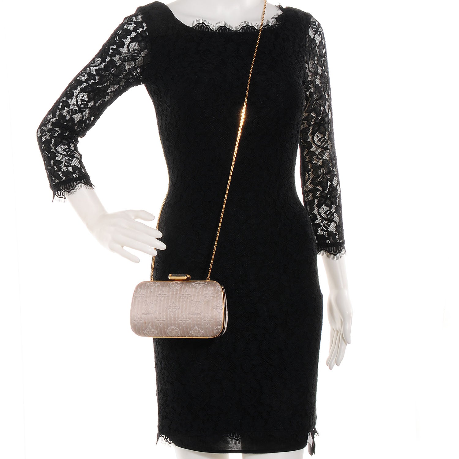 Louis Vuitton Monogram Motard Minaudiere Clutch Pearl 2 of 7