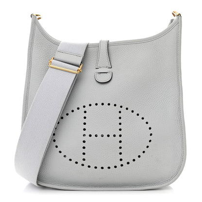 Hermes Taurillon Clemence Evelyne III PM Bleu Pale 1 of 12
