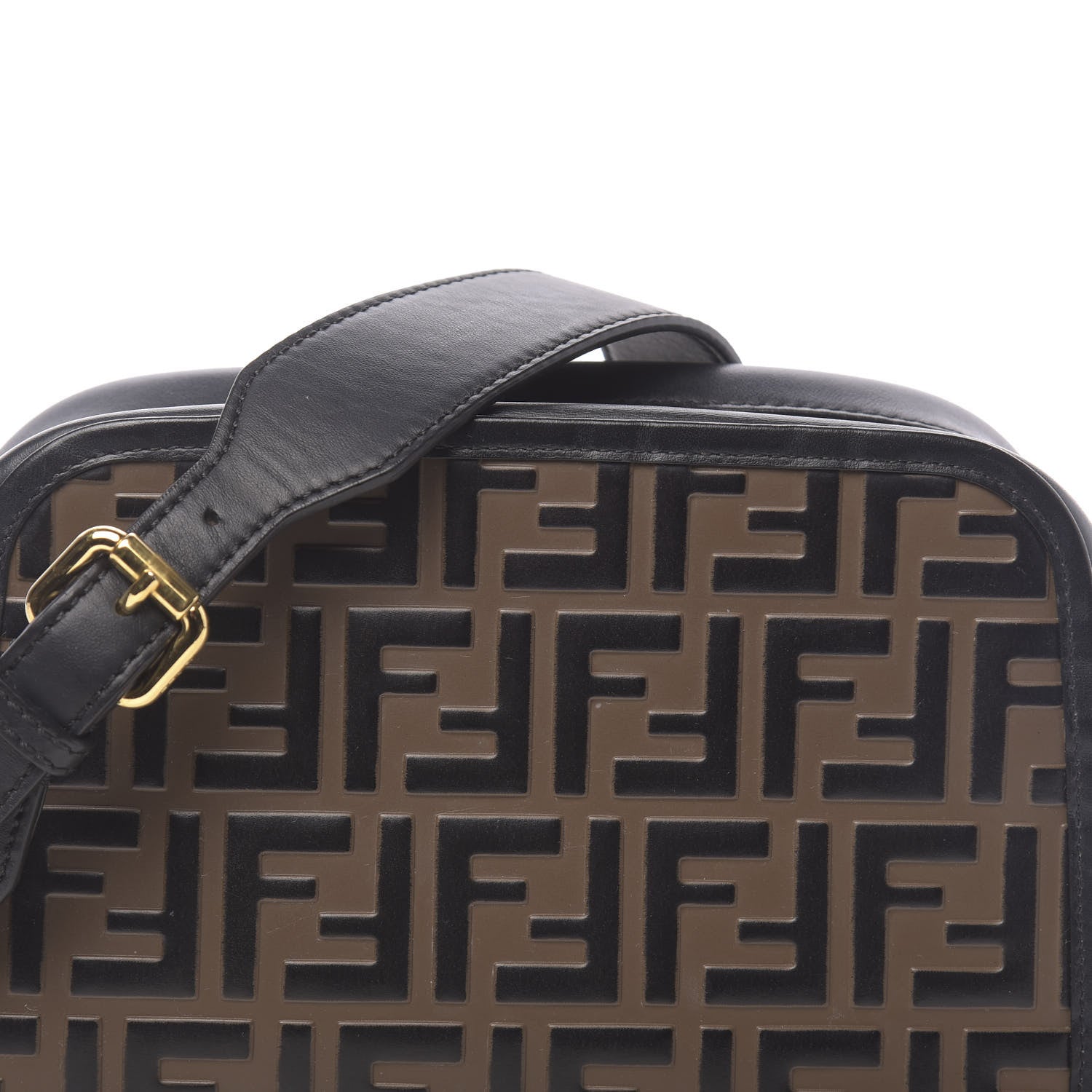 Fendi Vitello Century F is Fendi Bi-Color FF 1974 Embossed Camera Case Maya Black 9 of 11