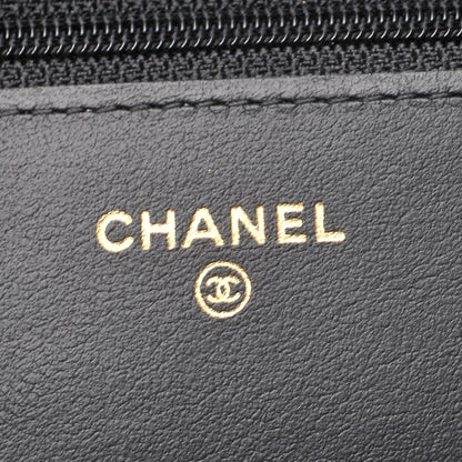 Chanel Aged Calfskin Quilted Lucky Charms 2.55 Reissue Wallet On Chain WOC Black 6 of 9