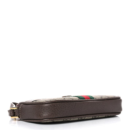 Gucci GG Supreme Monogram Ophidia Phone Case Wristlet Brown 4 of 13