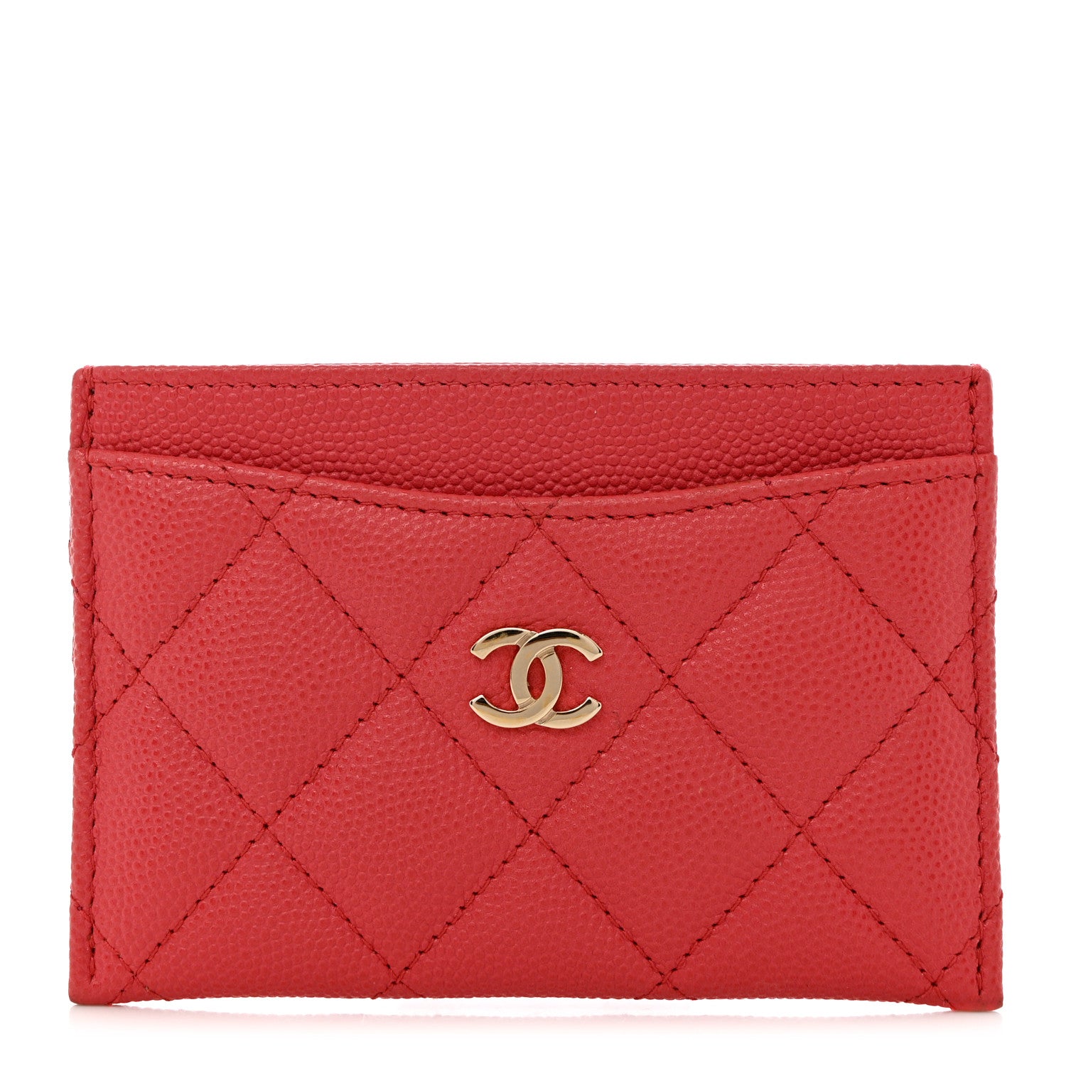Chanel Caviar Quilted Card Holder Dark Pink 1 of 10