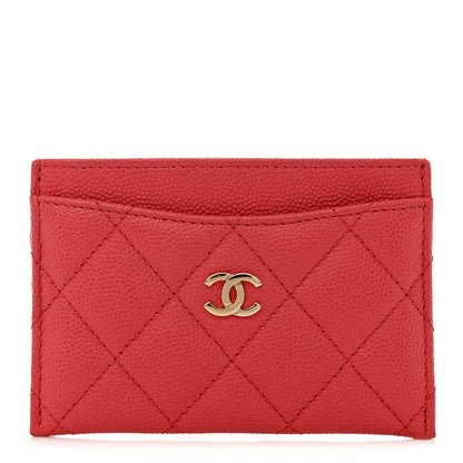 Chanel Caviar Quilted Card Holder Dark Pink 1 of 10