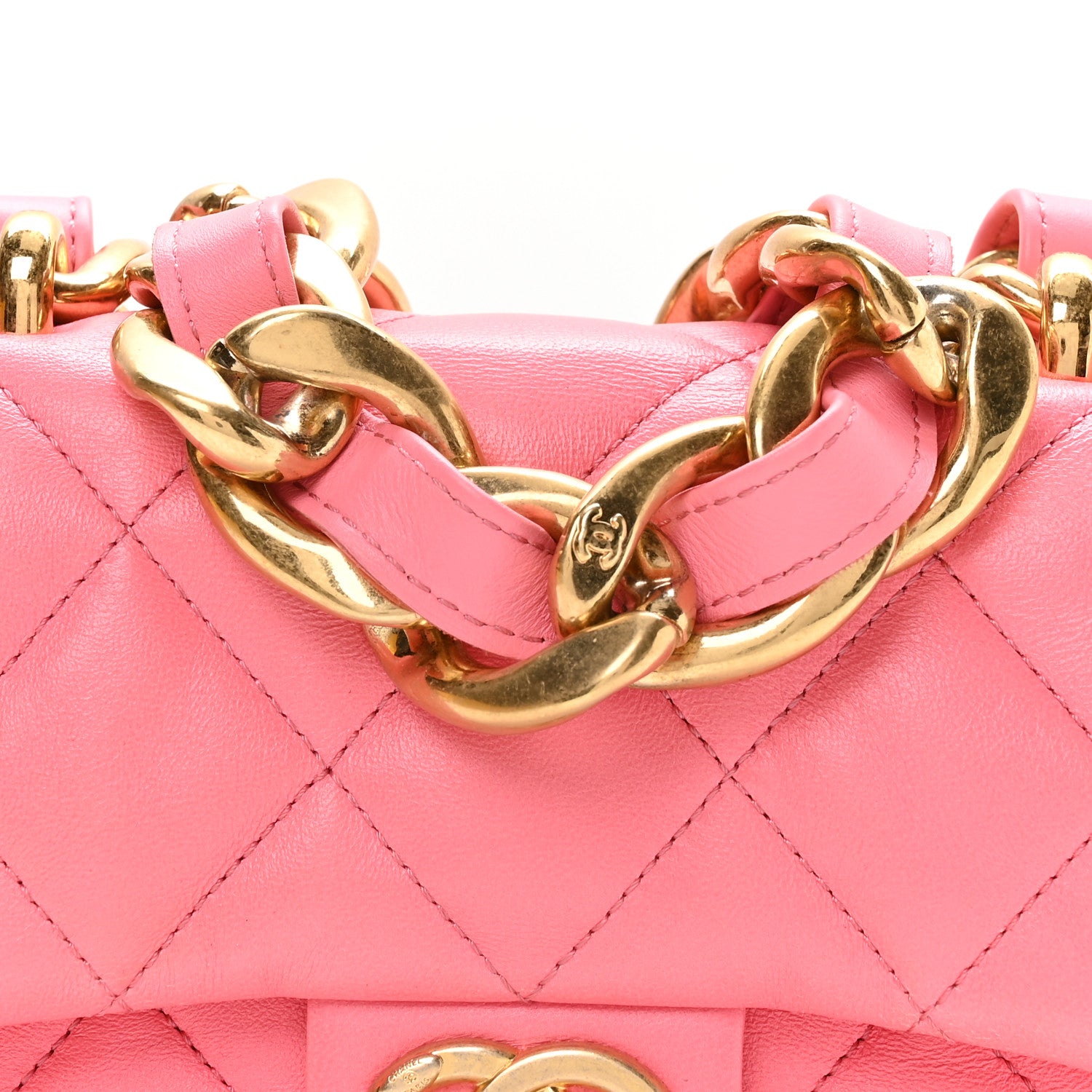Chanel Lambskin Quilted Mini Funky Town Flap Pink 7 of 10