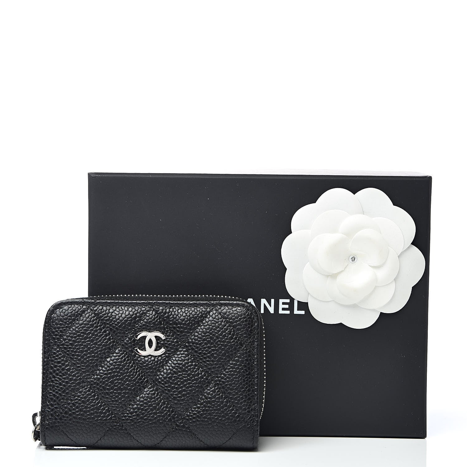 Chanel Caviar Quilted Zip Coin Purse Black 8 of 8