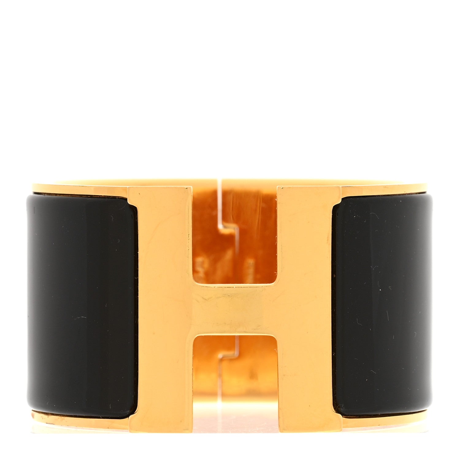 Hermes Enamel Extra Wide Clic Clac H Bracelet GM Black 1 of 4