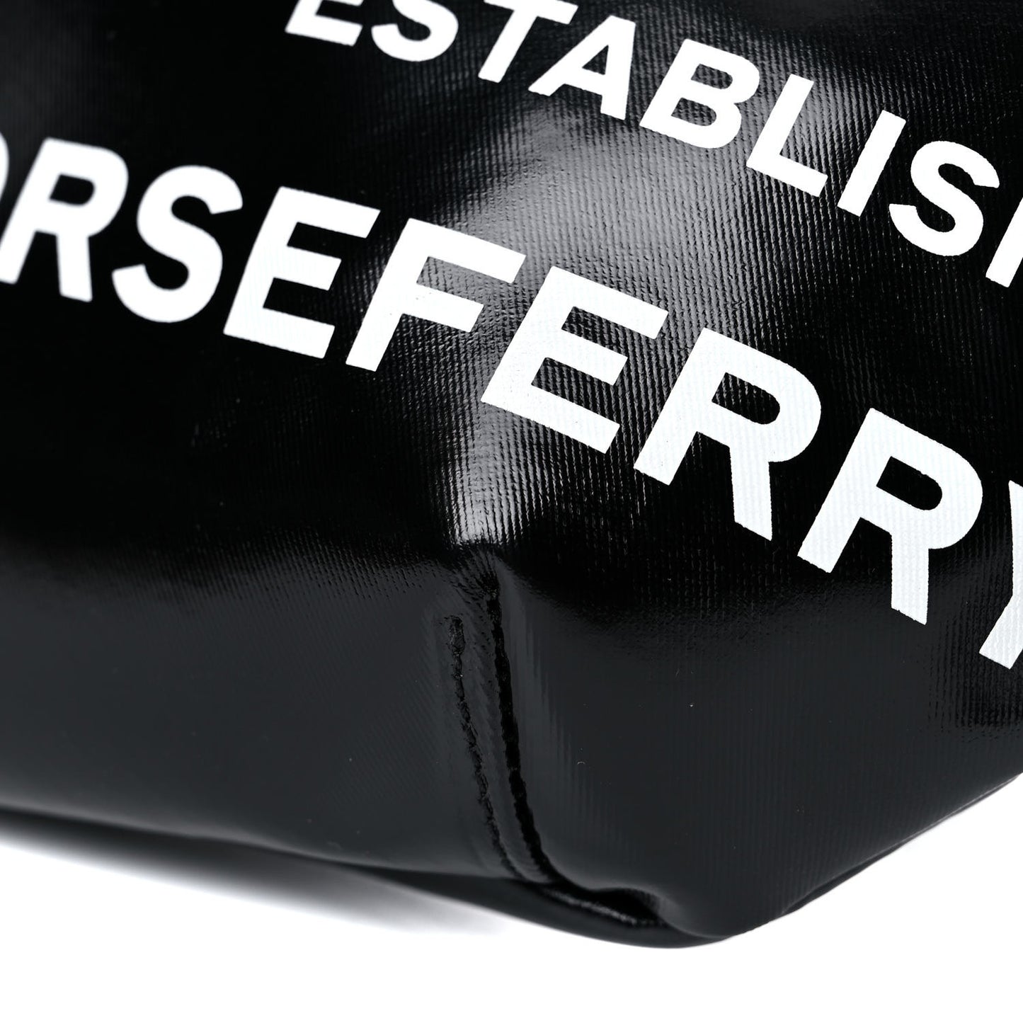 Coated Canvas Horseferry Print Extra Large Bum Bag Black