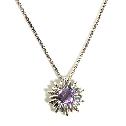 David Yurman Sterling silver Amethyst Starburst Pendant Necklace 1 of 9