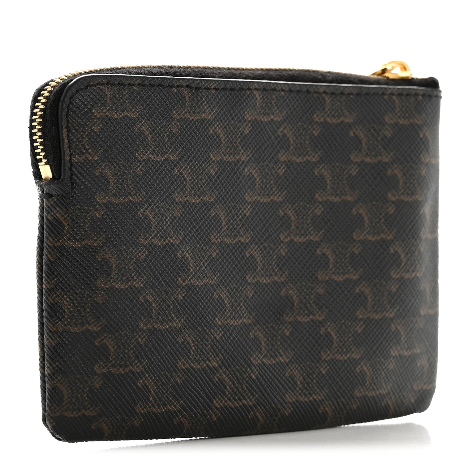 Celine Triomphe Canvas Coin and Card Pouch With Hook Black 3 of 7