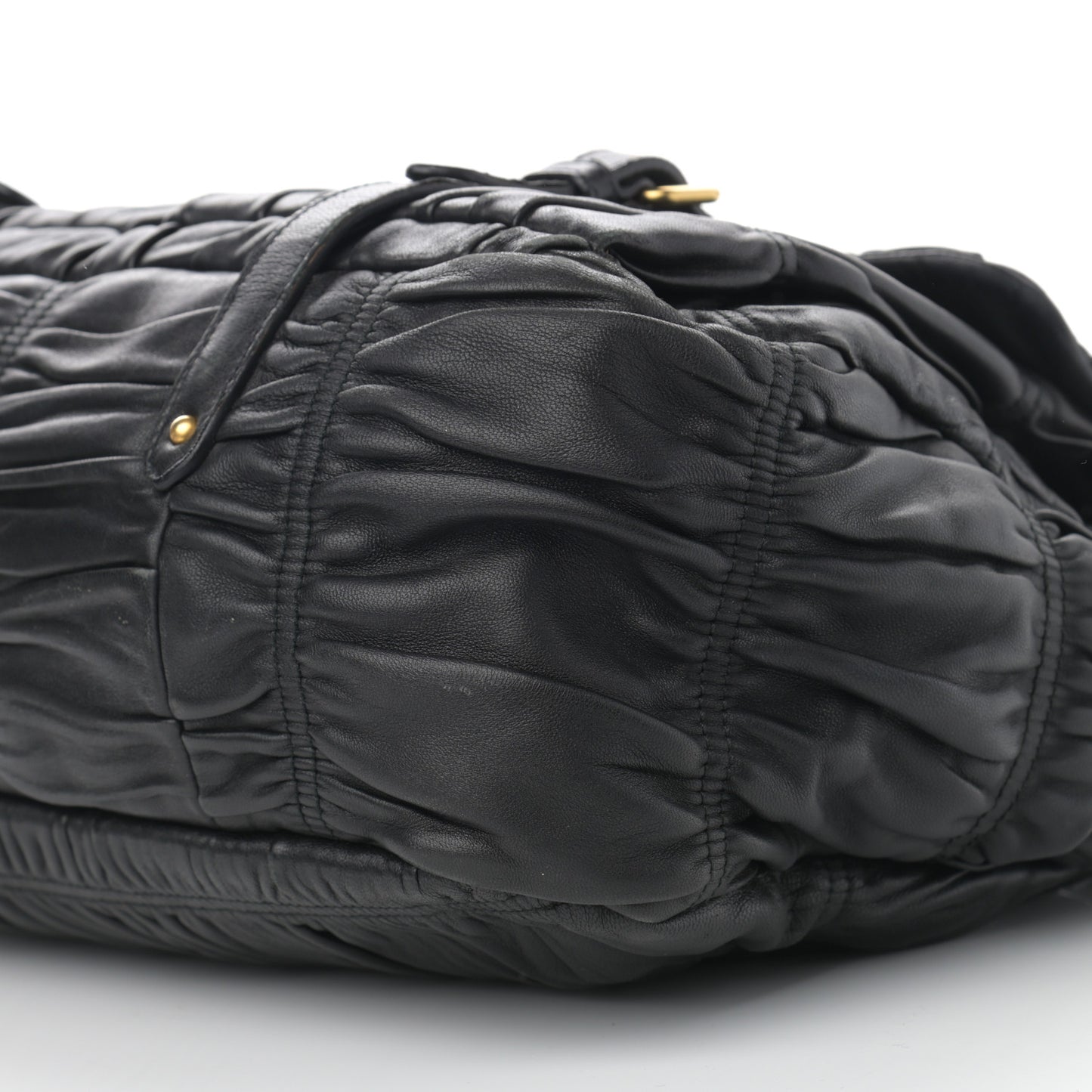 Nappa Gaufre Messenger Tote Black