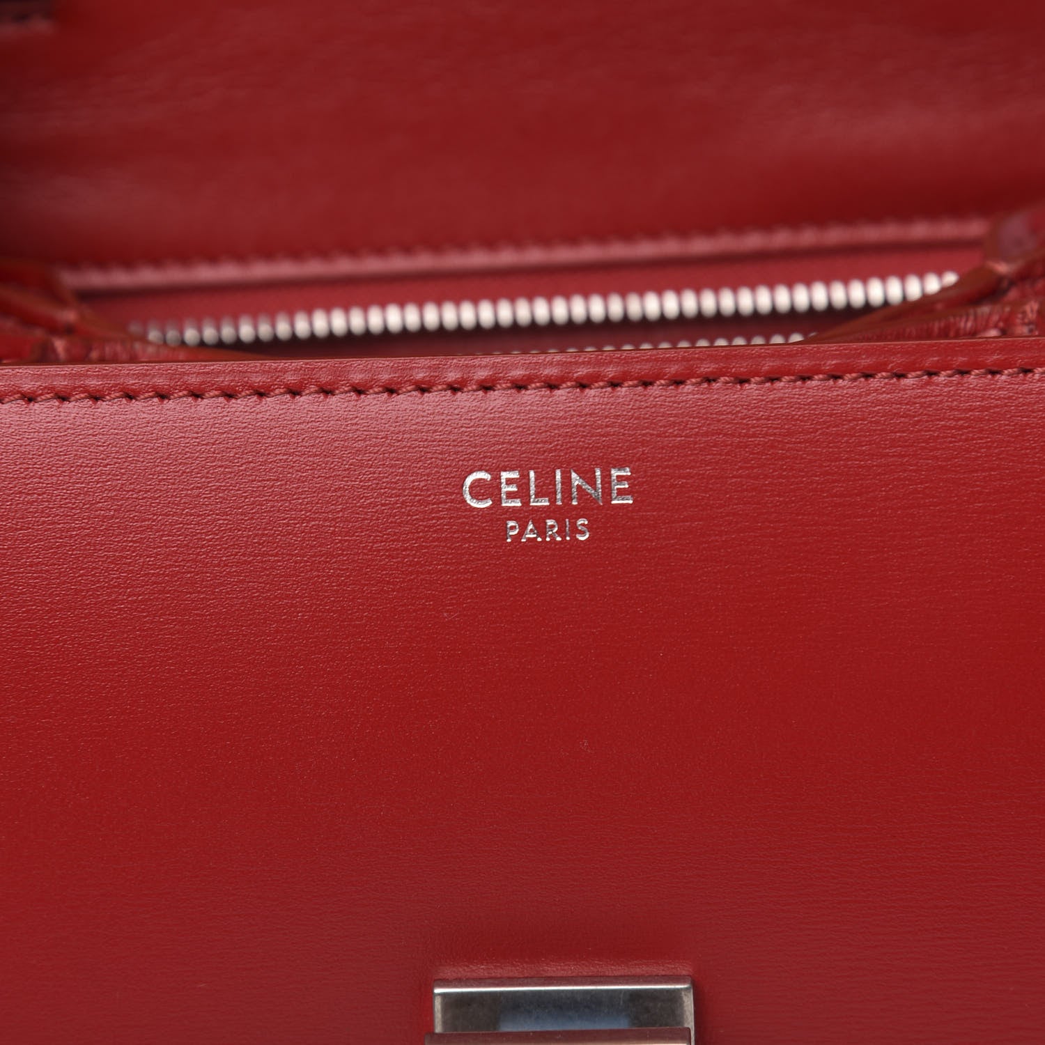 Celine Box Calfskin Small Classic Box Flap Bag Red 6 of 10