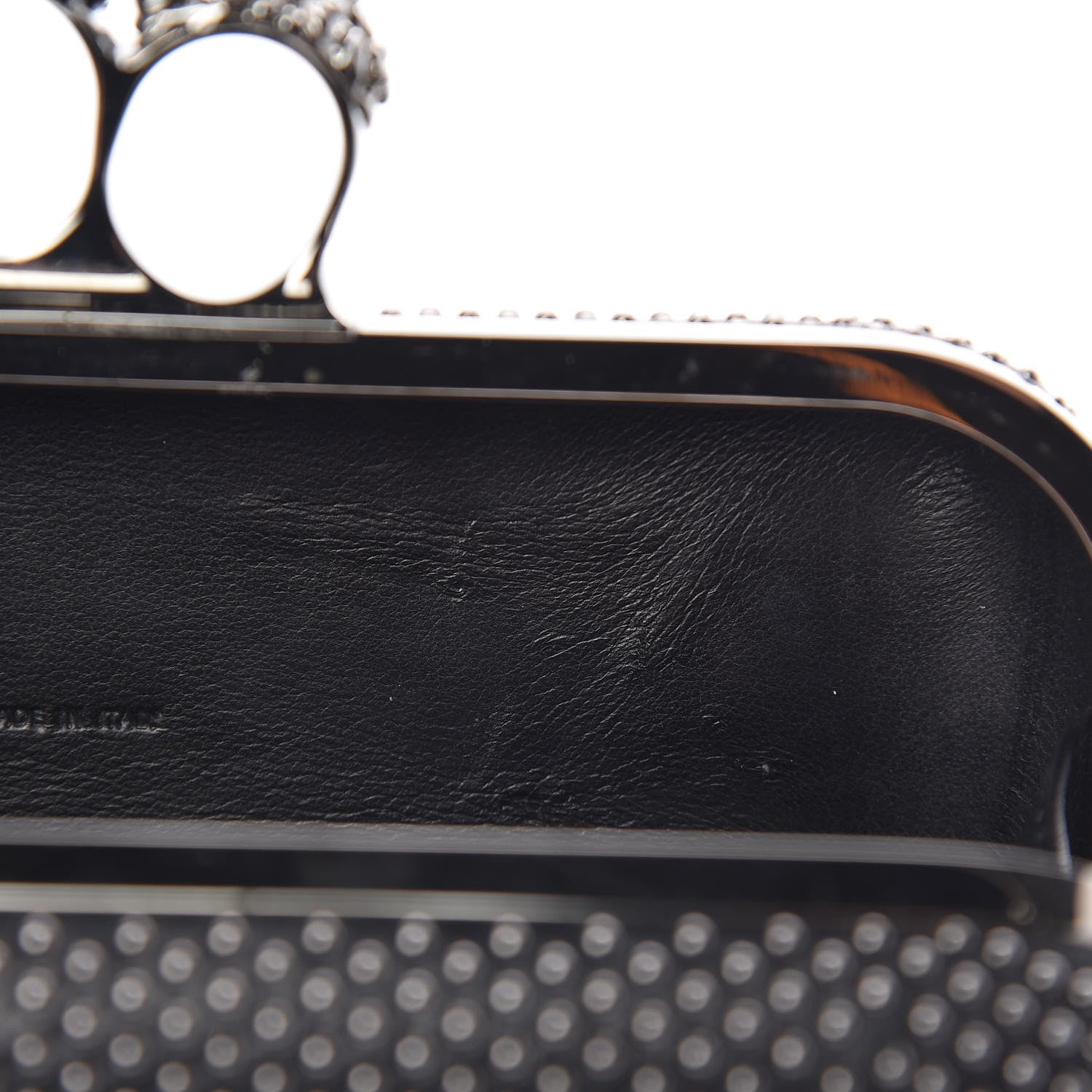 Alexander McQueen Nappa Studded Skull Knuckle Box Clutch Black 8 of 10