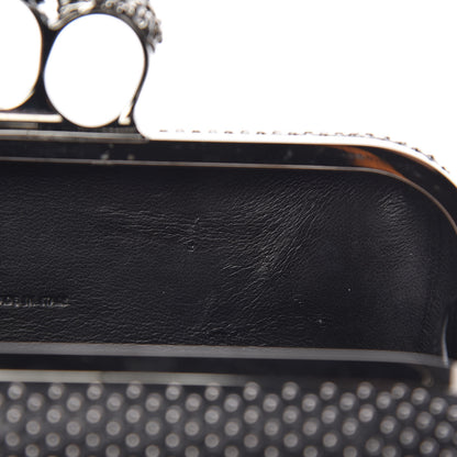 Alexander McQueen Nappa Studded Skull Knuckle Box Clutch Black 8 of 10